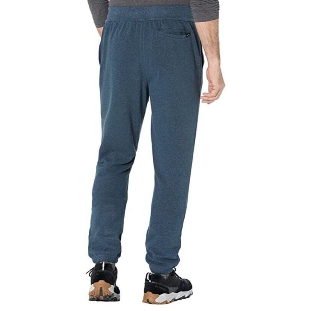 PrAna Cardiff Soft Fleece Sweatpants Small Dark Sky Heather Blue Hemp Stretch - Picture 2 of 7